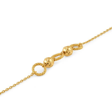 22ct Gold Disc Charm Bracelet | 7 Inches