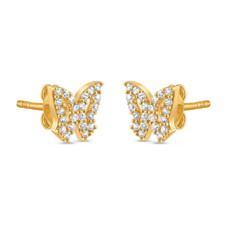 Butterfly Stud Earring with CZ Stones