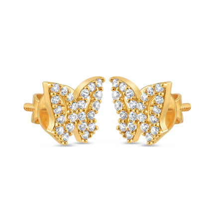 Butterfly Stud Earring with CZ Stones