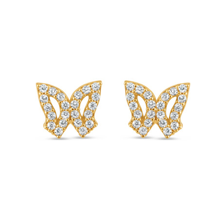 Butterfly Stud Earring with CZ Stones
