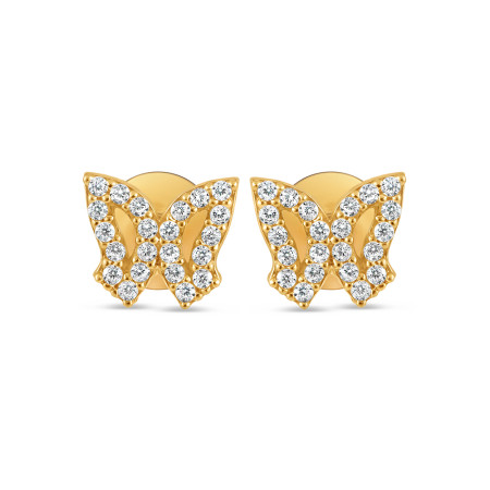Butterfly Stud Earring with CZ Stones