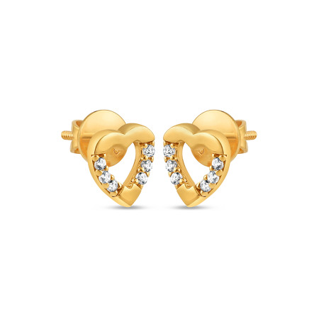 22ct Gold Heart Shaped Earring