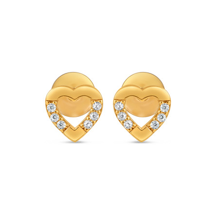 22ct Gold Heart Shaped Earring