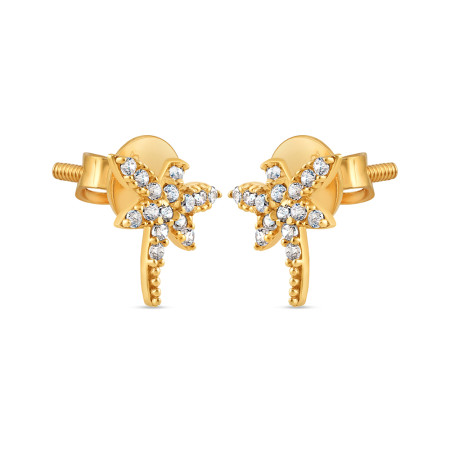 Dragonfly Gold Earring | with CZ Stones