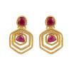 22ct Gold Hexagon Design Drop Earring