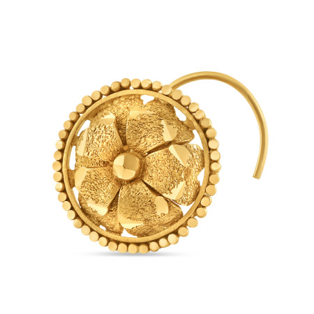 22ct Gold Handcrafted Nose Pin | Rosette Collection
