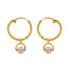 22ct Gold Fancy Hoop Earring Bali | With Rhodium Finish