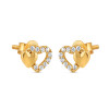Gold Heart Earring with CZ Stones