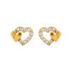 Gold Heart Earring with CZ Stones
