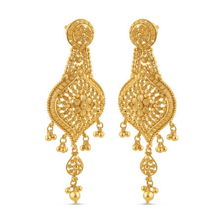 22ct Gold Bridal Drop Earring | Jali Collection