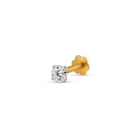 18ct Yellow Gold Nosepin with 0.04ct Diamond at PureJewels