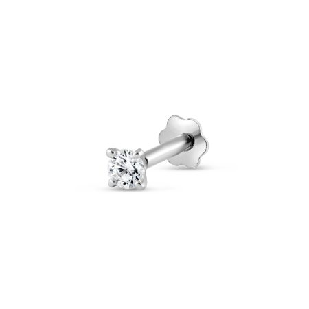 18ct White Gold 0.02ct Diamond Stud Nosepin with Screw
