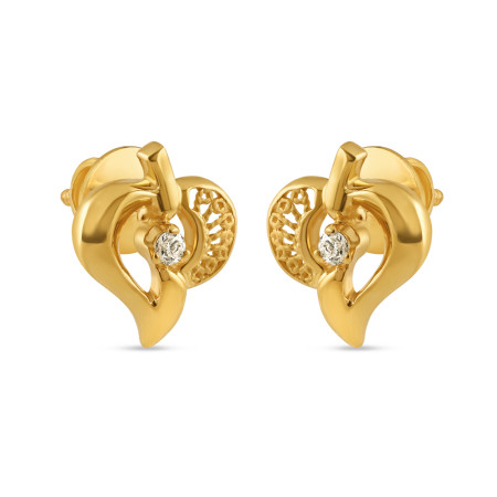 Single Stone Heart Stud Earring