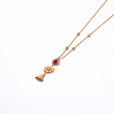 22ct Gold Flower Motif Necklace