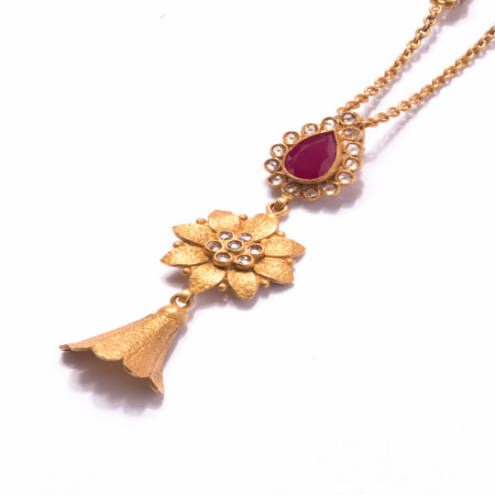 22ct Gold Flower Motif Necklace