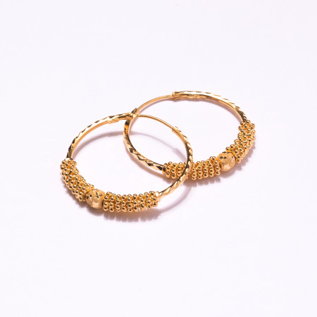 22ct Gold Bali with Gold Beads