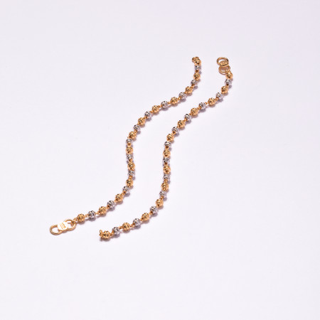 22ct Gold Baby Bracelet Pair with Rhodium Finish | 5 Inches
