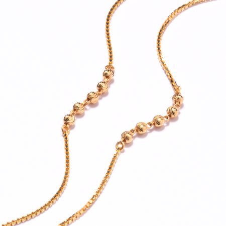 22ct Gold Beads Baby Bracelet Pair | 5 Inches
