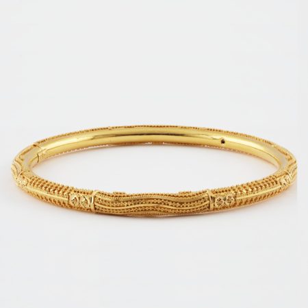 22ct Gold Filigree Daily Wear Bangle | Jali Collection | Size 2.8