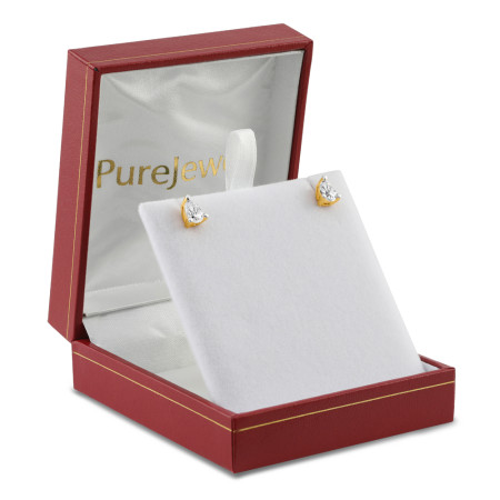 22ct Yellow Gold Pear CZ Stud