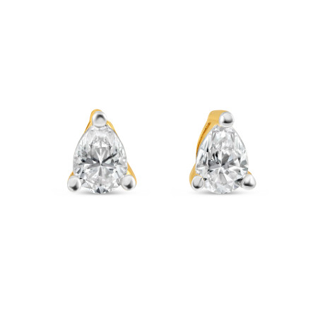 22ct Yellow Gold Pear CZ Stud