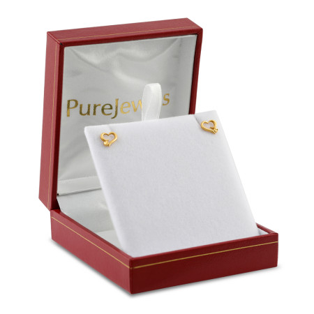 22ct Gold Classic Heart Stud