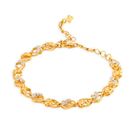 22ct Gold Leaf Design Bracelet | 8 Inches 22ct Gold Leaf Design Bracelet | 8 Inches