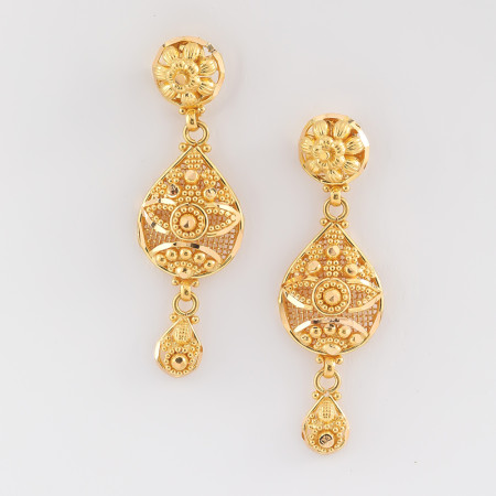 22ct Gold Filigree Earring | Jali Collection