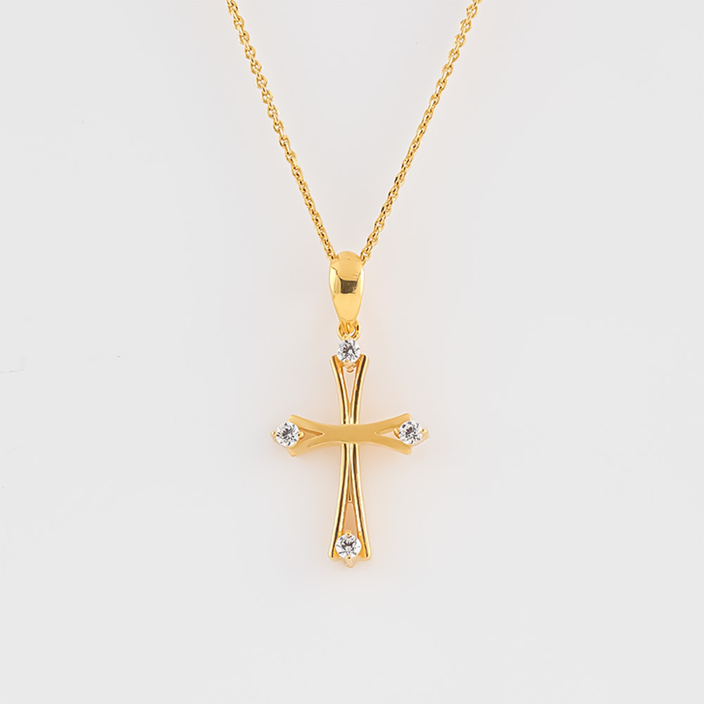 22k gold cross pendant discount
