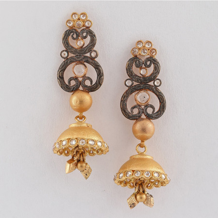22ct Gold Earrings | With Black Rhodium Finish