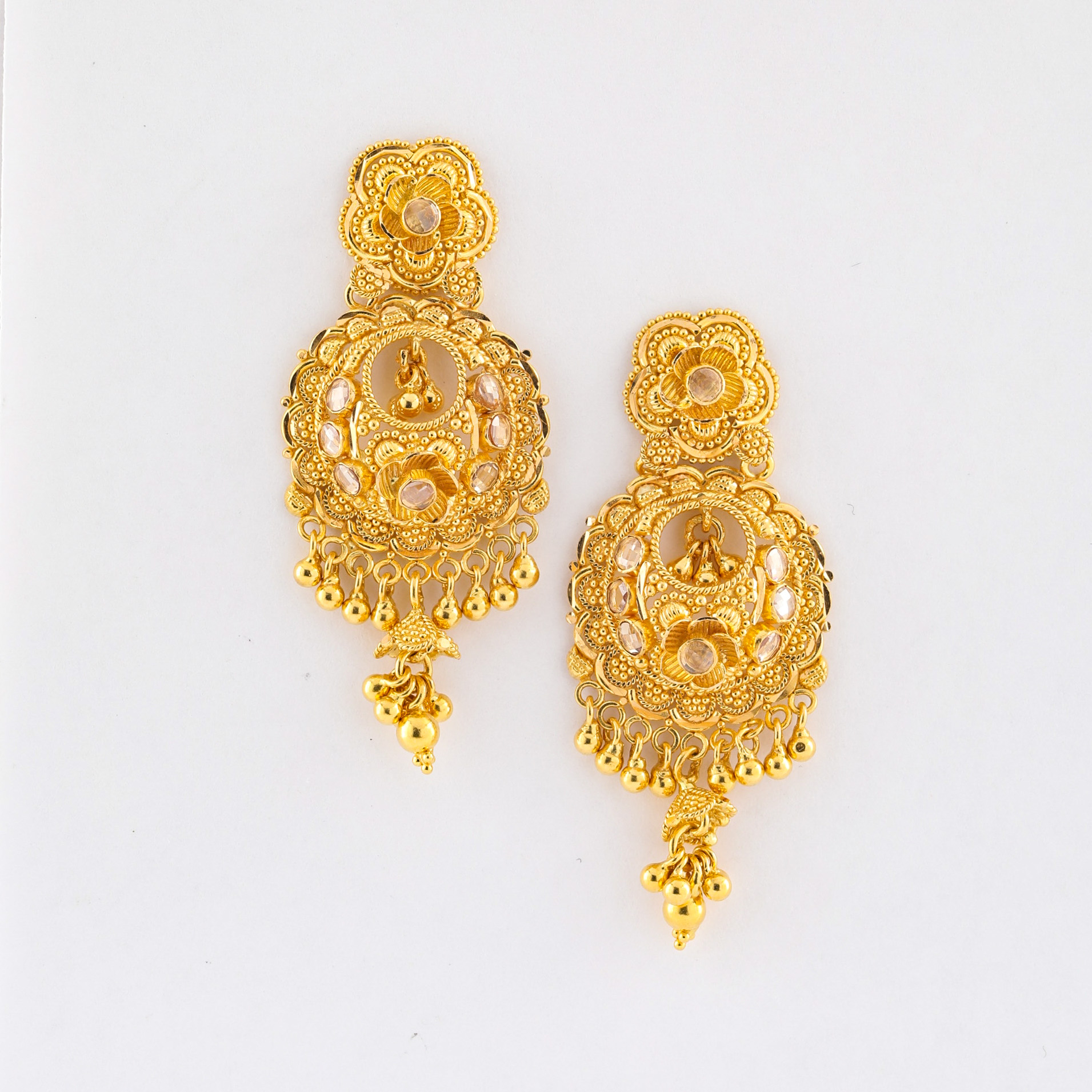 Jali Collection 22ct Gold Drop Earring PureJewels Uk