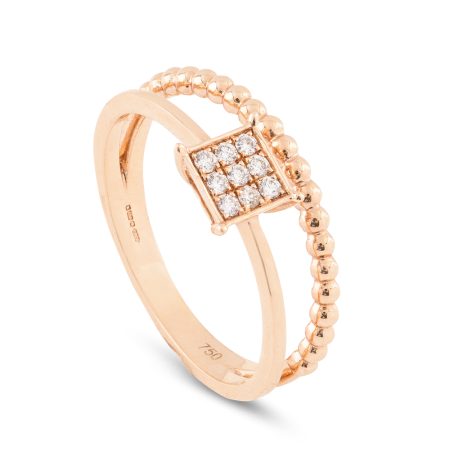 18ct Rose Gold Diamond Ring for Ladies