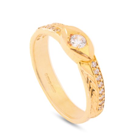 22ct Gold CZ Ring | Size L