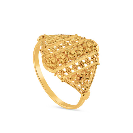 Real Gold Ring for Ladies | Jali Filigree Collection | Size N |