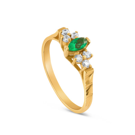 22ct Gold Ladies CZ Ring | Size O