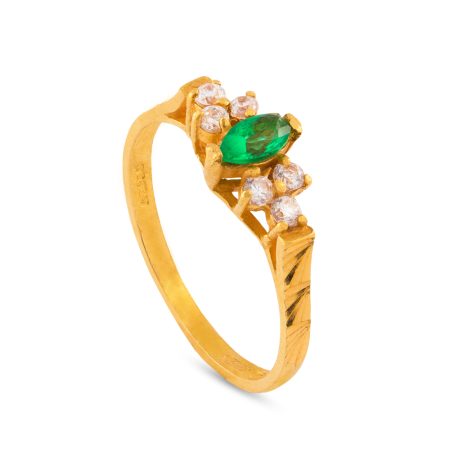 22ct Gold Ladies CZ Ring | Size O
