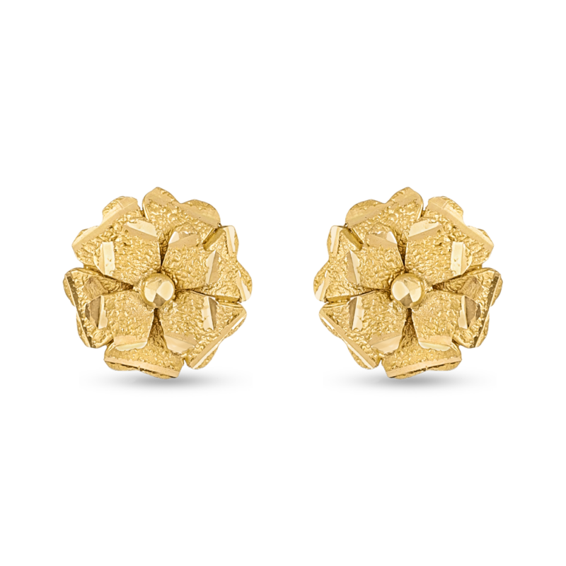 22ct Sunrise Gold Rosette Studs Earring 10mm