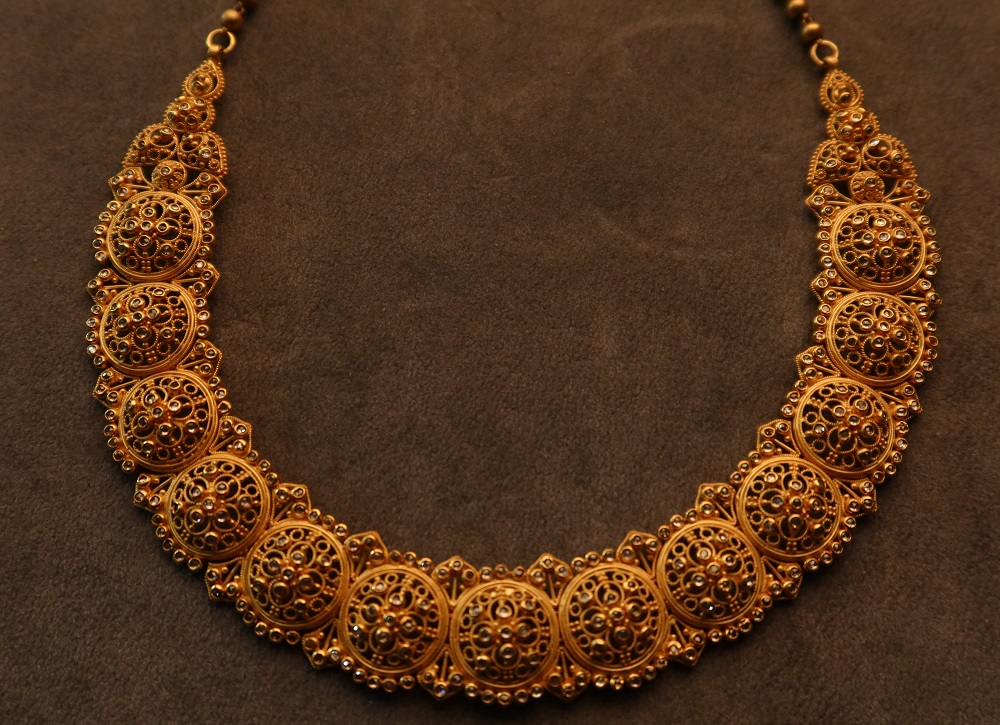 22ct Uncut Polki Diamond Necklace Diya Collection