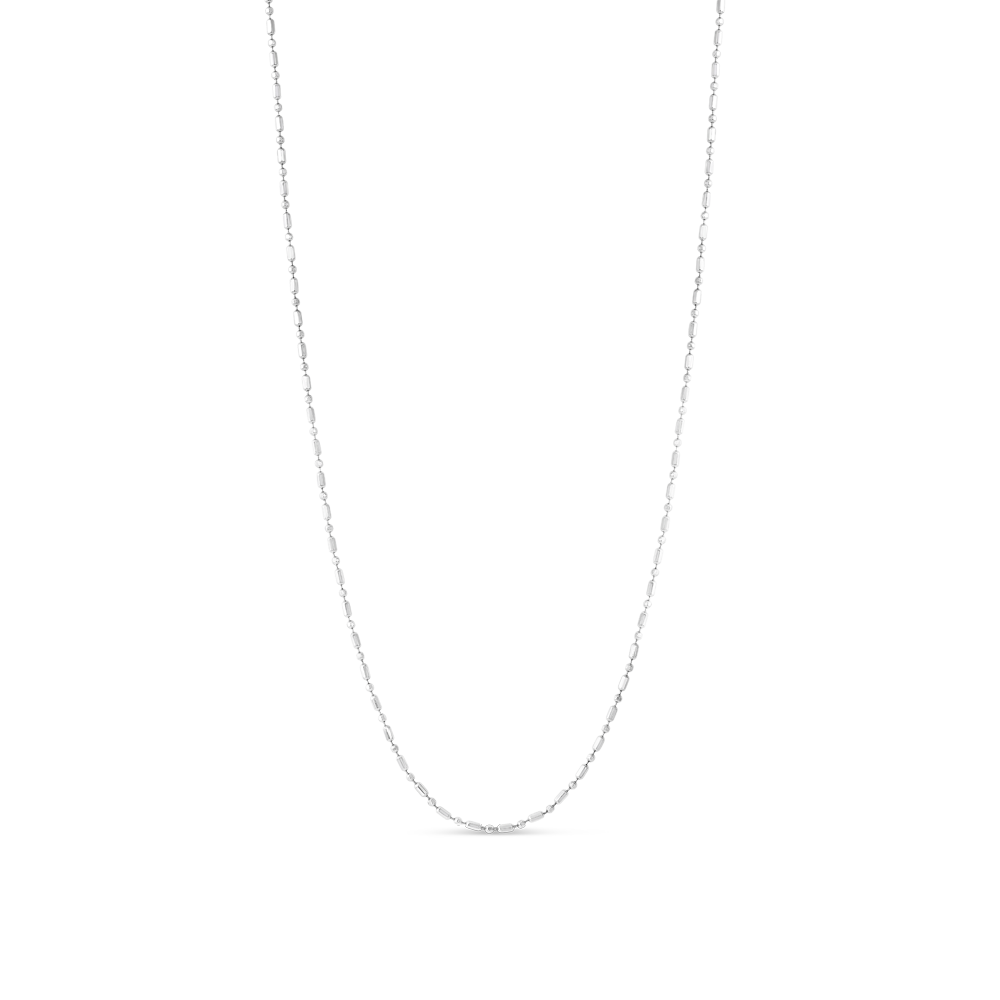 18ct White Gold Ball Chain 16 Inches PureJewels UK