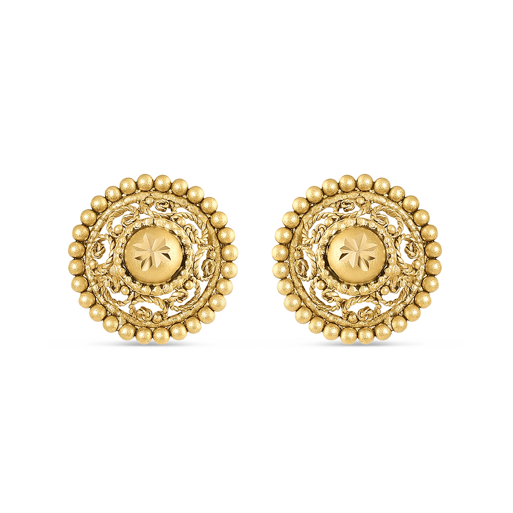 Shop 22ct Gold Antique Finish Stud in 12mm | PureJewels UK