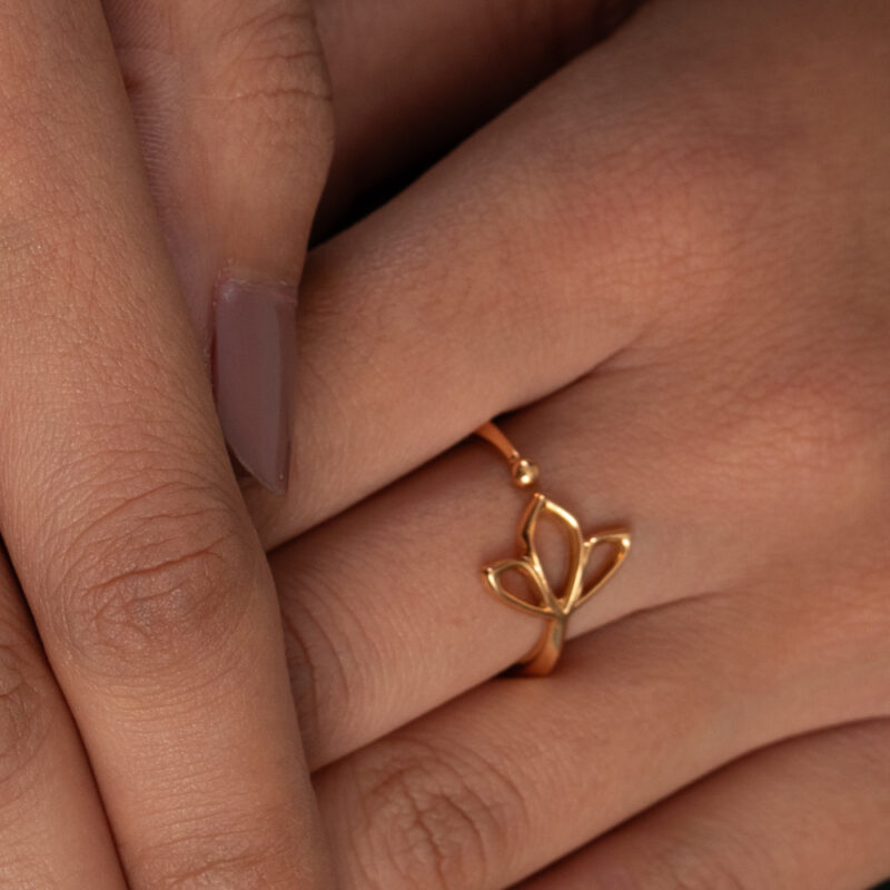 22ct Sunrise Gold Fancy Lotus Bloom Ring Size M