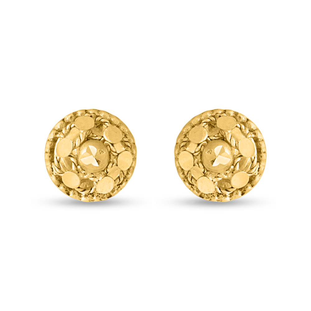 CD STUD EARRINGS MOP ANTIQUE GOLD