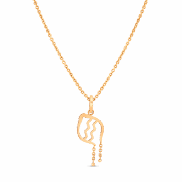 Aquarius astrology pendant in 22K