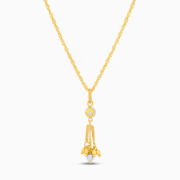 Tropfenanhänger aus 22 Karat Gold mit Rhodium-Akzenten
