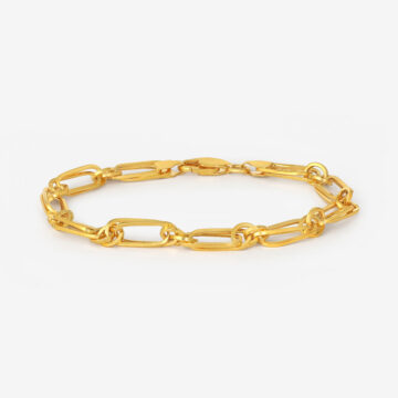 Men’s 22ct Gold Paperclip Link Chain Bracelet