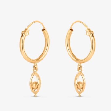 Elchi Orbit - 22ct Gold Tropfen Creolenring